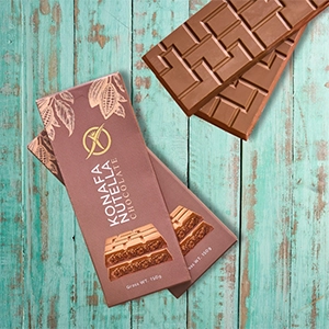 بار الشوكولاته بالكنافة والنوتيلا - 150جرام - حلواني اكسبشن  - مصر 